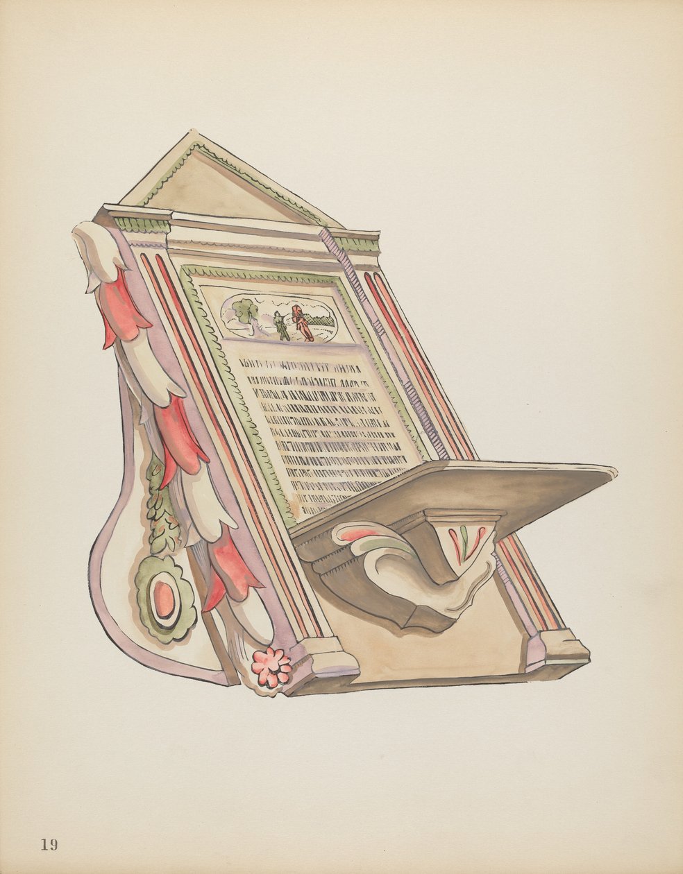 19. tábla: Reading Stand, Chimayo: A „Spanish Colonial Designs of New Mexico” portfólióból alkotó: American 20th Century