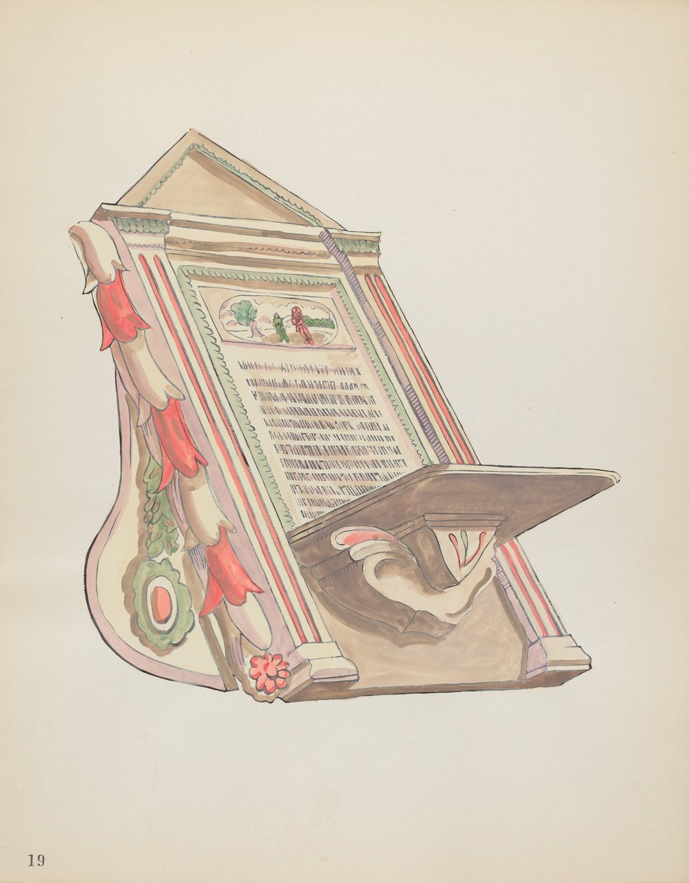 19. tábla: Reading Stand, Chimayo: A „Spanish Colonial Designs of New Mexico” portfólióból alkotó: American 20th Century