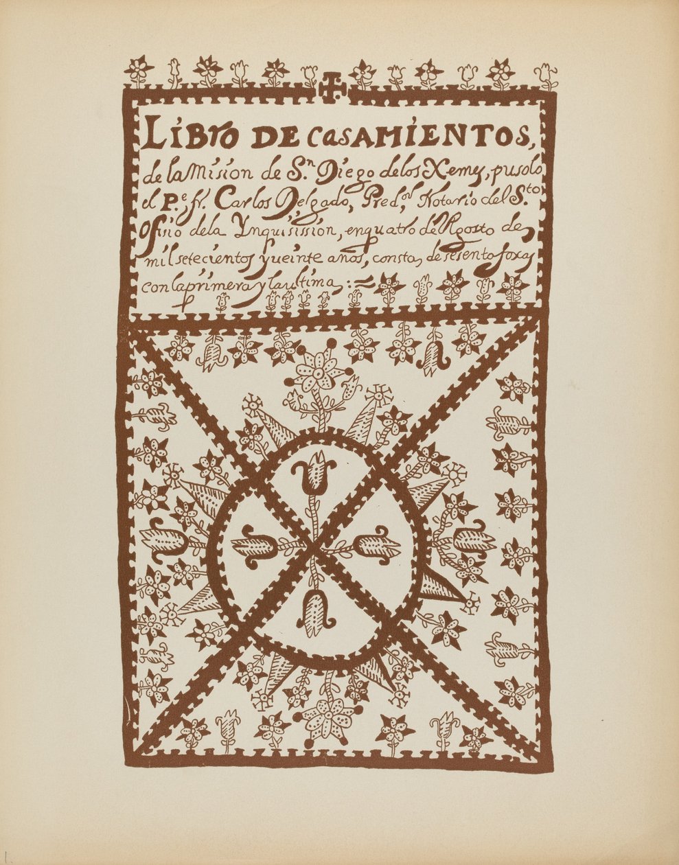 1. tábla: Jemez Házasságok könyve: A „Spanish Colonial Designs of New Mexico” portfólióból alkotó: American 20th Century
