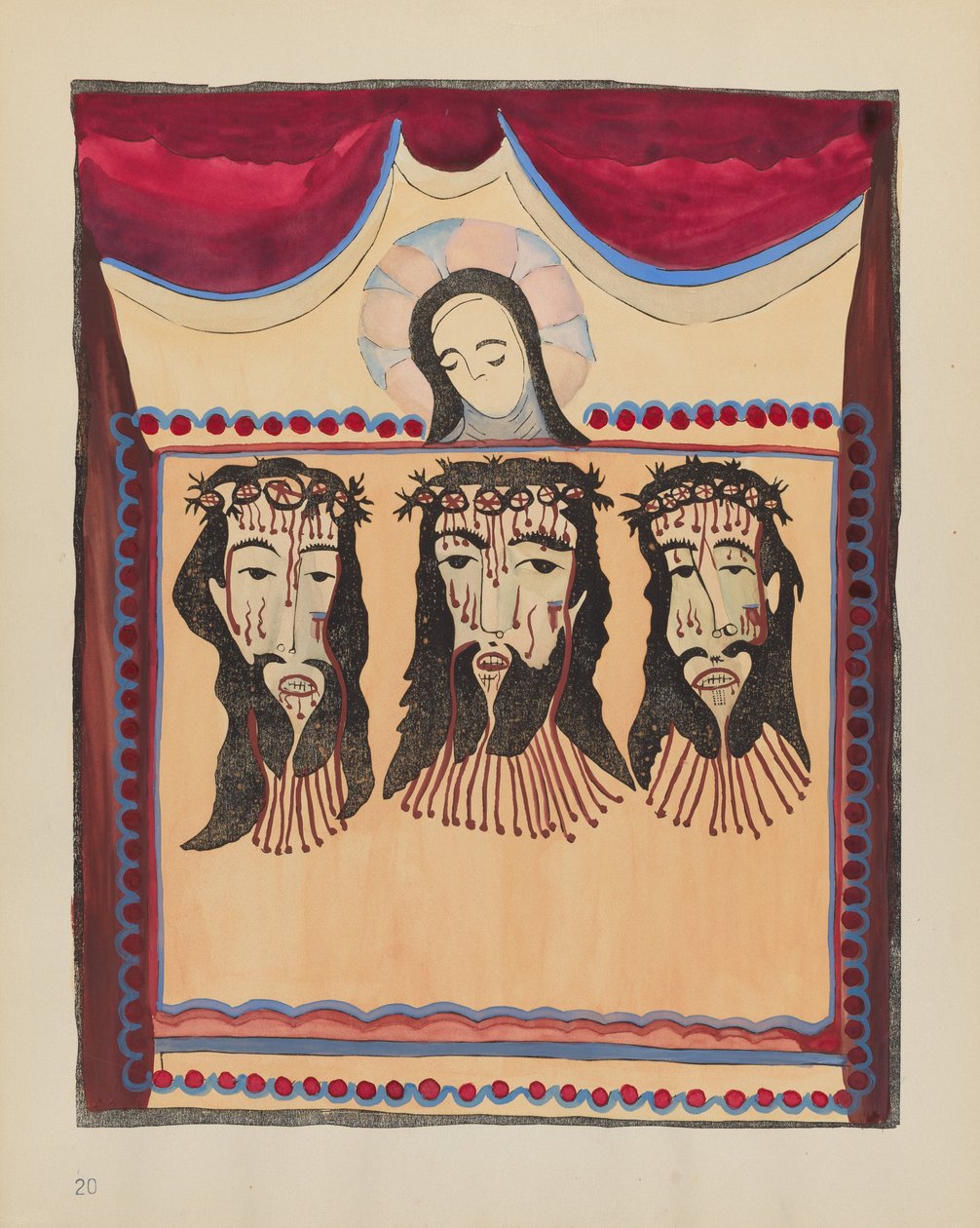 20. tábla (változat): Saint Veronica: A „Spanish Colonial Designs of New Mexico” portfólióból alkotó: American 20th Century
