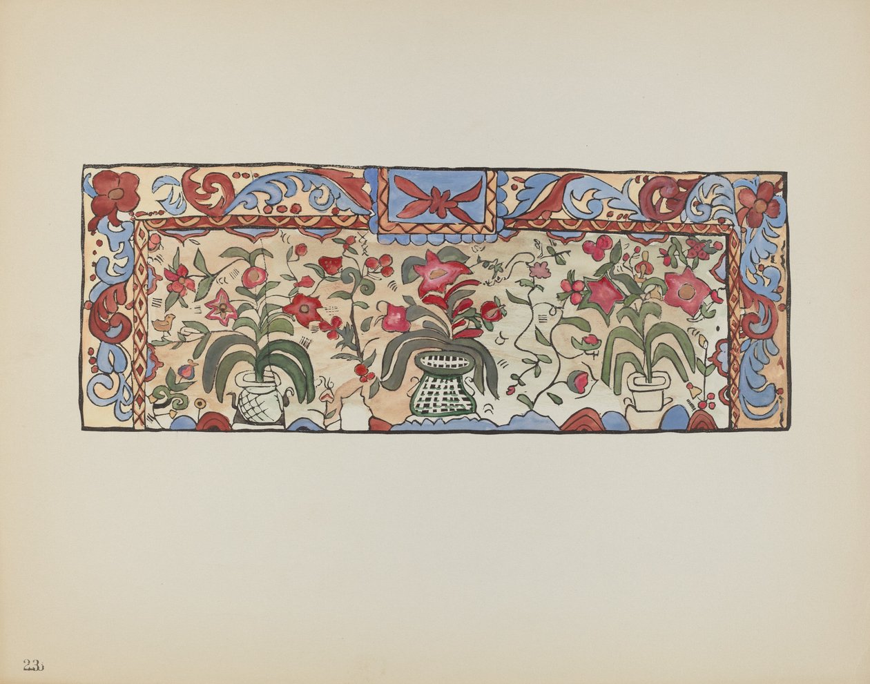 23. tábla: Festés Buckskinre, Laguna: A „Spanish Colonial Designs of New Mexico” portfólióból alkotó: American 20th Century
