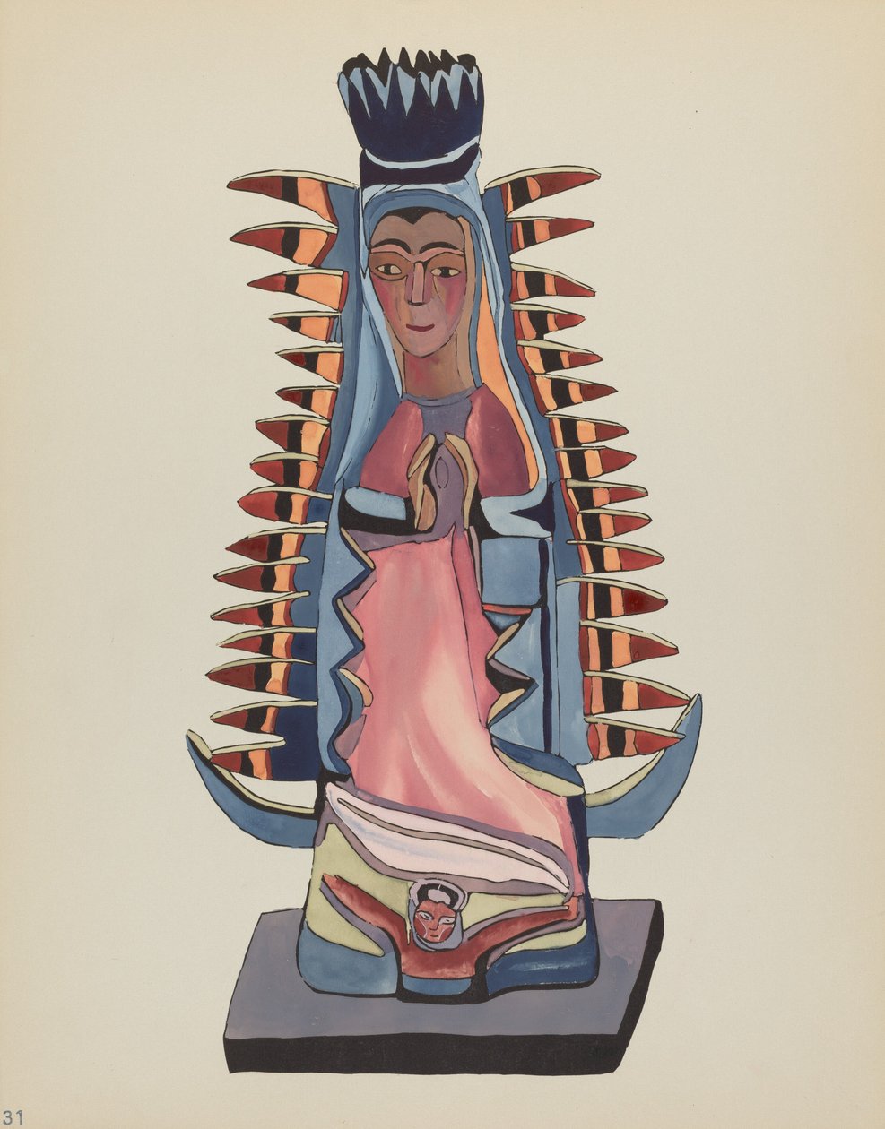 31. tábla: Guadalupe-i Szűzanya": A „Spanish Colonial Designs of New Mexico" portfólióból alkotó: American 20th Century