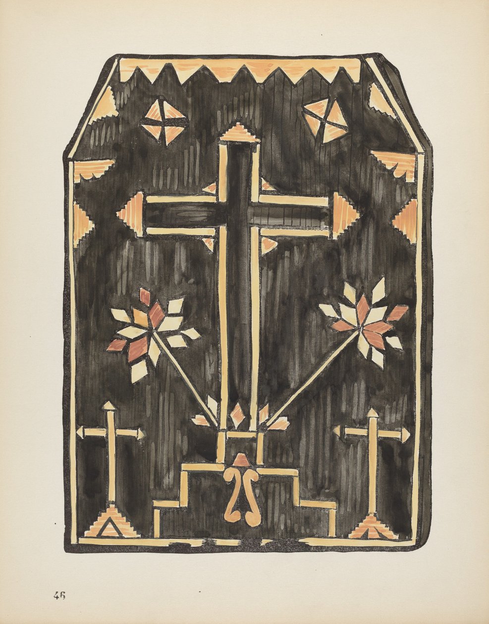 46. tábla: Szalma rátétminta: A „Spanish Colonial Designs of New Mexico” portfólióból alkotó: American 20th Century