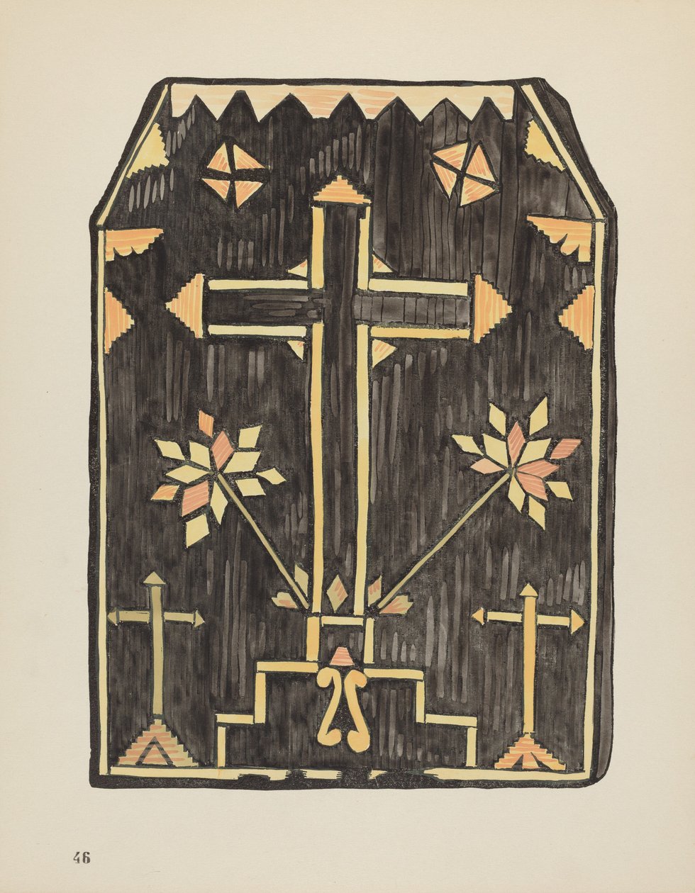 46. tábla: Szalma rátétminta: A „Spanish Colonial Designs of New Mexico” portfólióból alkotó: American 20th Century