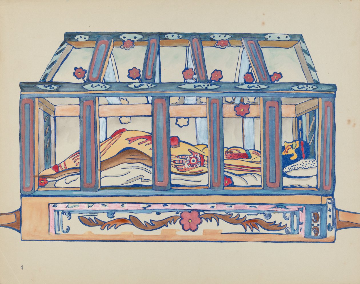 4. tábla: Krisztus a sírban: A „Spanish Colonial Designs of New Mexico” portfólióból alkotó: American 20th Century