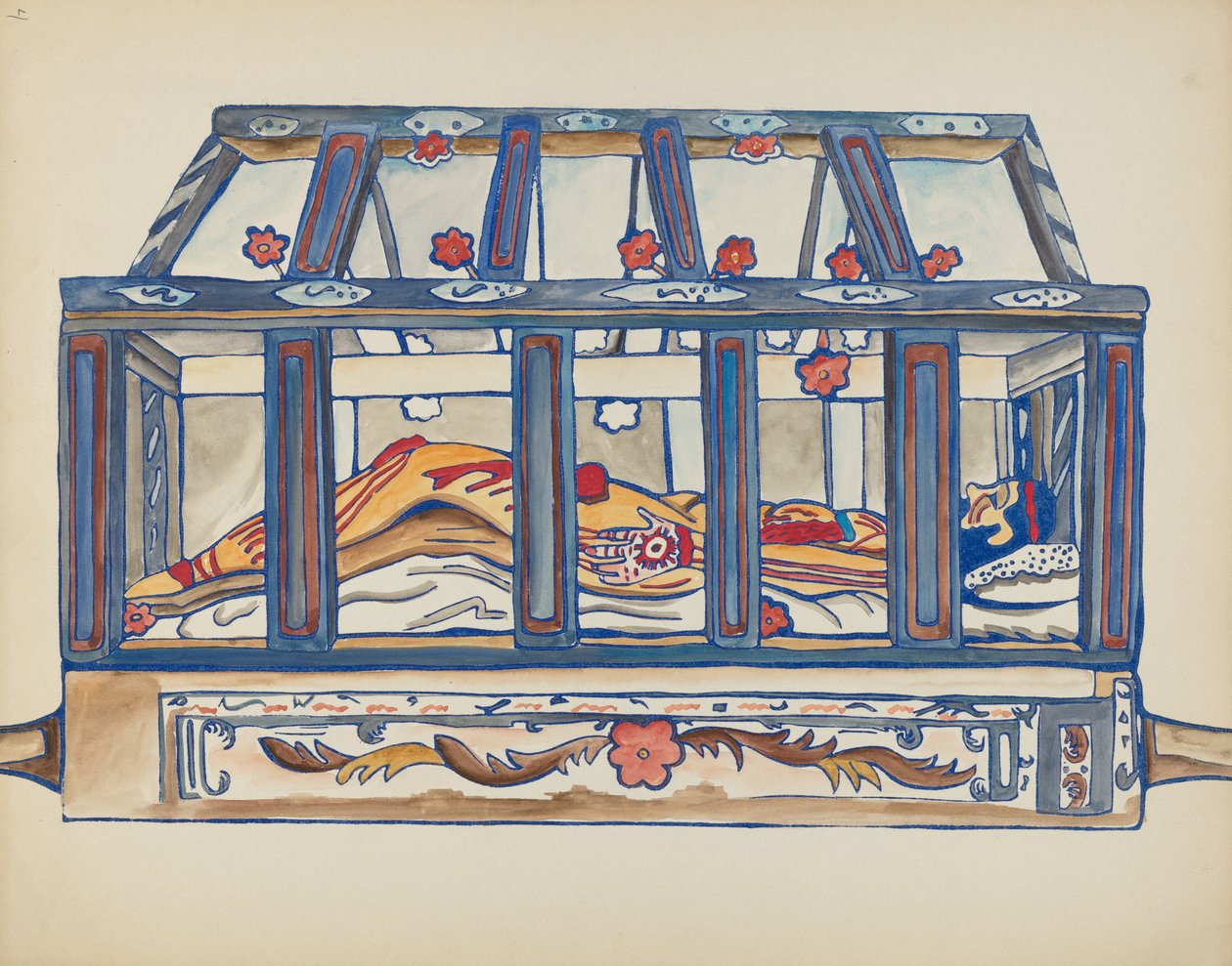 4. tábla: Krisztus a sírban: A „Spanish Colonial Designs of New Mexico” portfólióból alkotó: American 20th Century