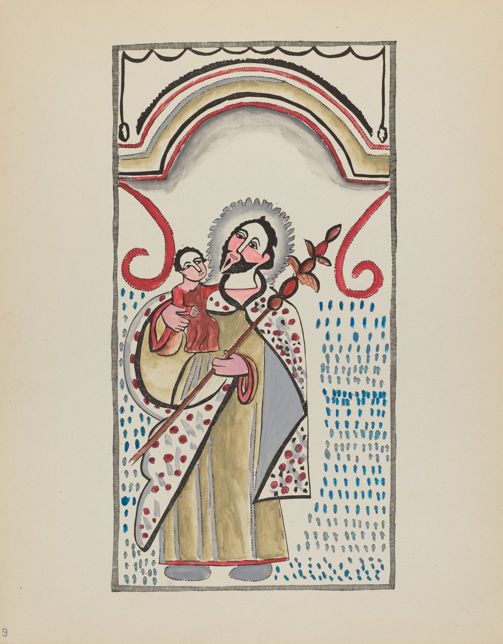 9. tábla: Saint Joseph & Child: A „Spanish Colonial Designs of New Mexico” portfólióból alkotó: American 20th Century