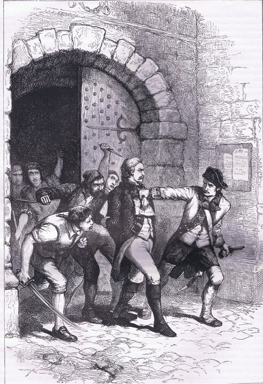 Huddyt a börtönből felakasztották, illusztráció az Egyesült Államok Cassells történetéből, kiadó: Cassell, Petter & Galpin, 1900 körül (litho) alkotó: American English school
