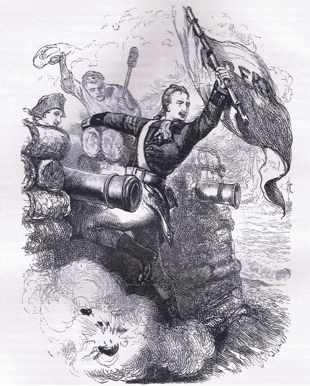 Jasper őrmester visszaszerzi a zászlót, illusztráció az Egyesült Államok Cassells története című könyvéből, amelyet Cassell, Petter & Galpin adott ki, 1900 körül (litho) alkotó: American English school