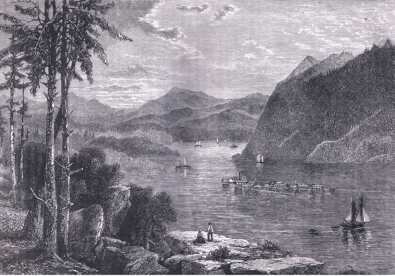 The Hudson Highlands, illusztráció az Egyesült Államok Cassells történetéből, kiadó: Cassell, Petter & Galpin, 1900 körül (litho) alkotó: American English school