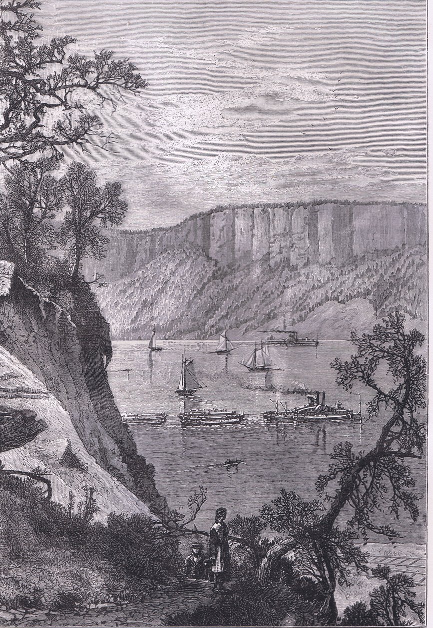 The Palisades of the Hudson, illusztráció az Egyesült Államok Cassells történetéből, kiadó: Cassell, Petter & Galpin, 1900 körül (litho) alkotó: American English school