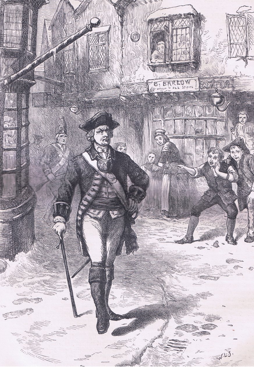 A tiszt és a borbélyfiú, illusztráció a Cassells History of the Egyesült Államokból, kiadó: Cassell, Petter & Galpin, 1900 körül (litho) alkotó: American English school