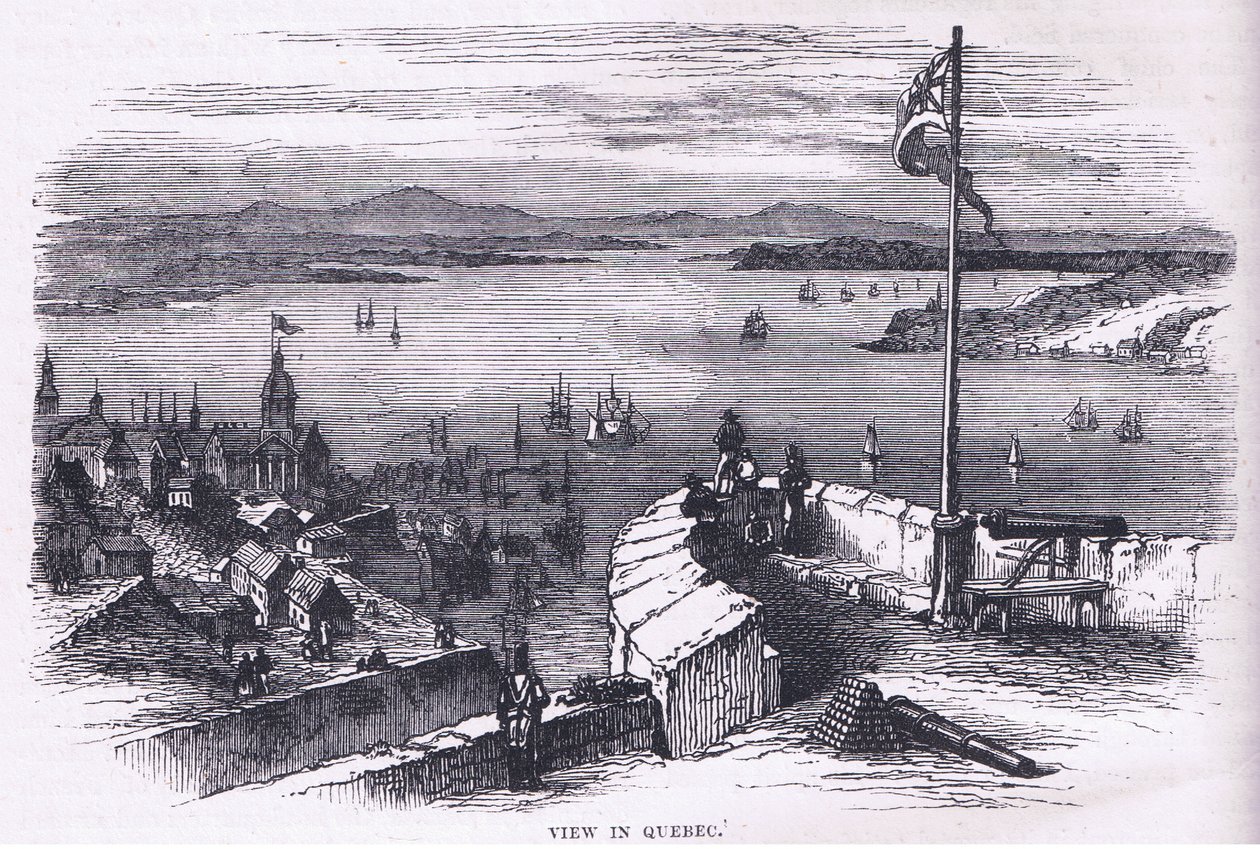 Nézet Quebecben, illusztráció a Cassells History of the Egyesült Államokból, kiadó: Cassell, Petter & Galpin, 1900 körül (litho) alkotó: American English school