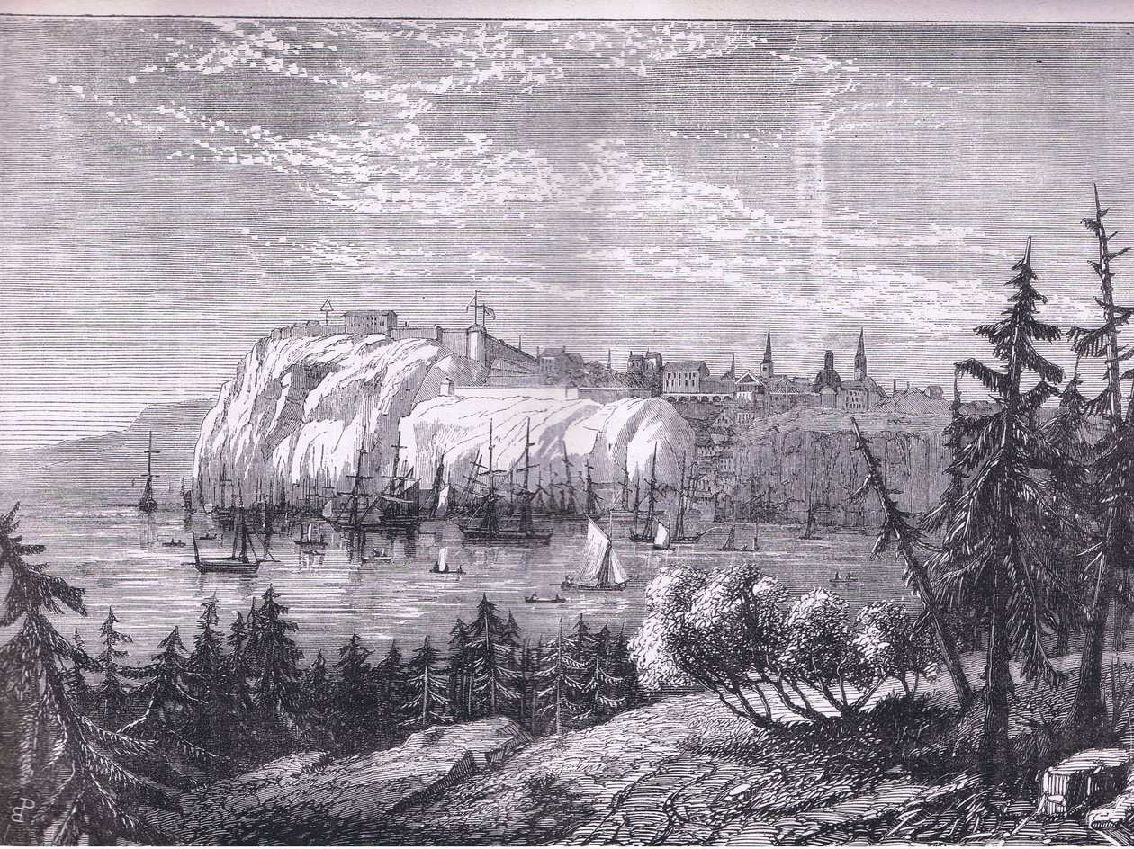Quebec kilátása, illusztráció a Cassells History of the Egyesült Államokból, kiadó: Cassell, Petter & Galpin, 1900 körül (litho) alkotó: American English school