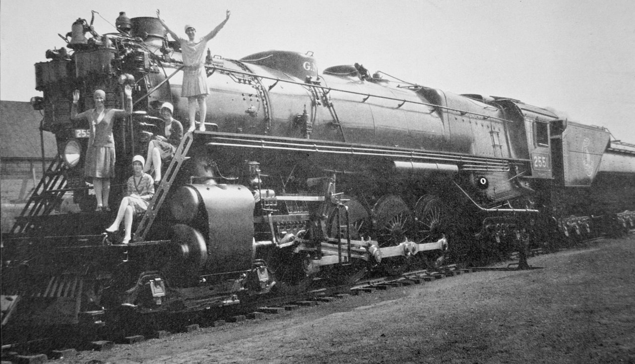 Egy 4-8-4 osztályú S-1 mozdony, amelyet Baldwin a Great Northern Railway „Empire Builder” vonatához épített alkotó: American Photographer