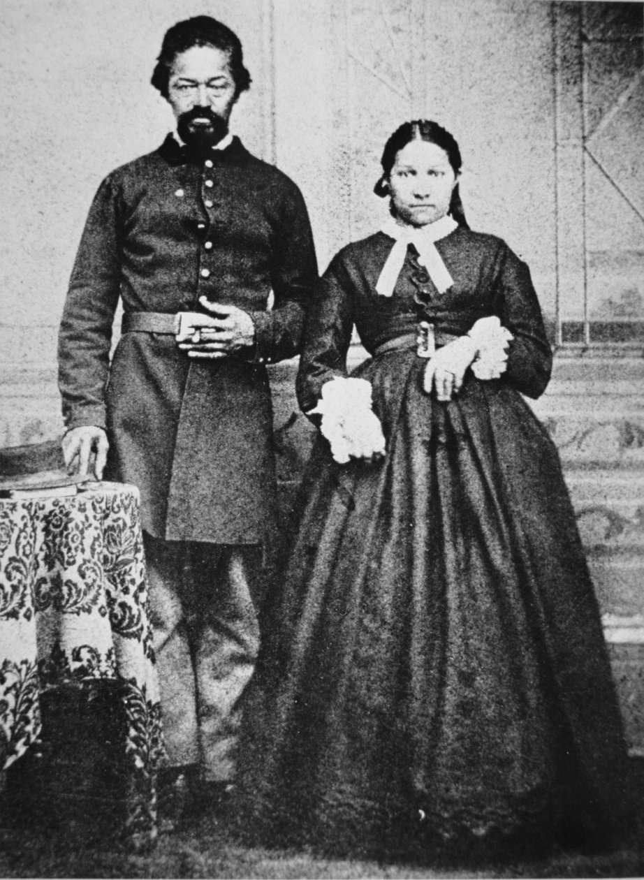 Az Unió hadseregének fekete katonája feleségével, 1865 körül (f/w fotó) alkotó: American Photographer