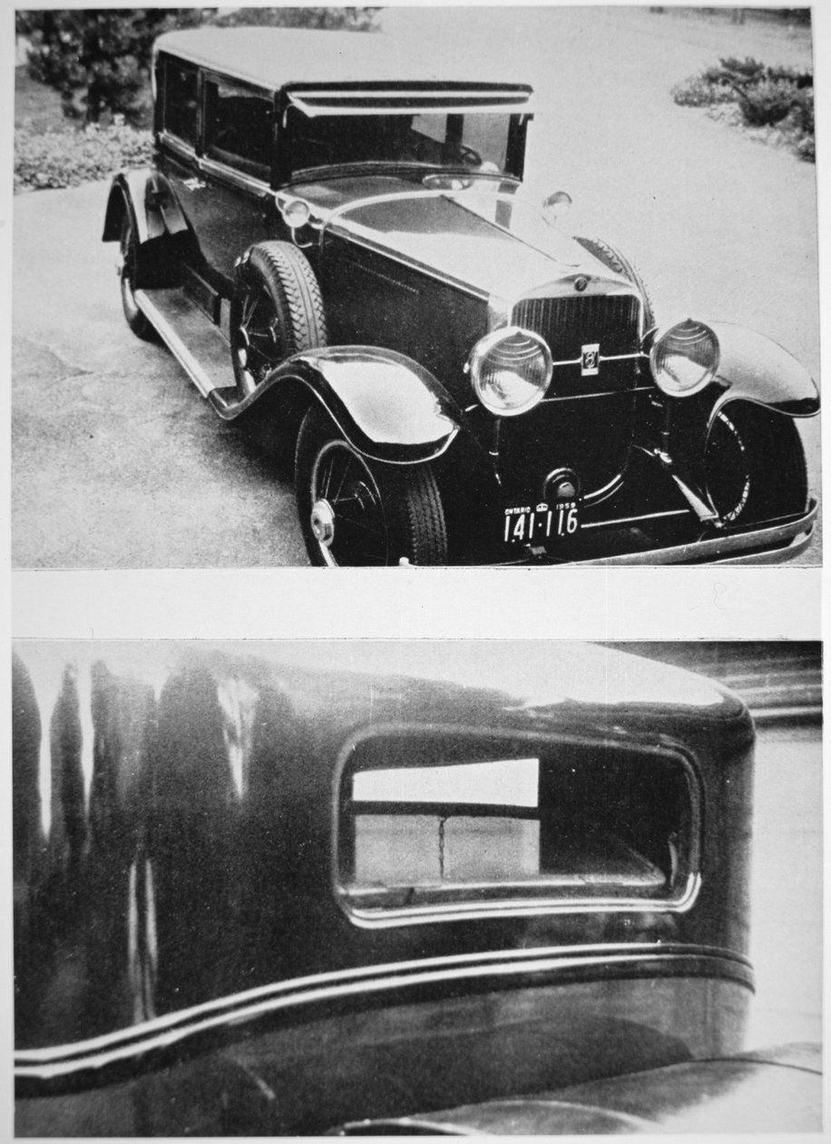 Al Capone (1899-1947) páncélozott cadillac (f/w fotó) alkotó: American Photographer