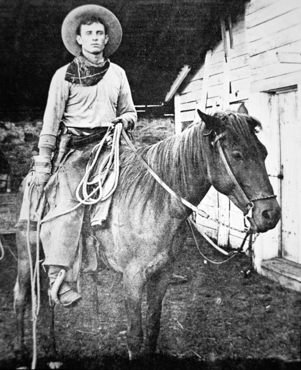 Amerikai cowboy Kansasben, 1880 körül (f/w fotó) alkotó: American Photographer