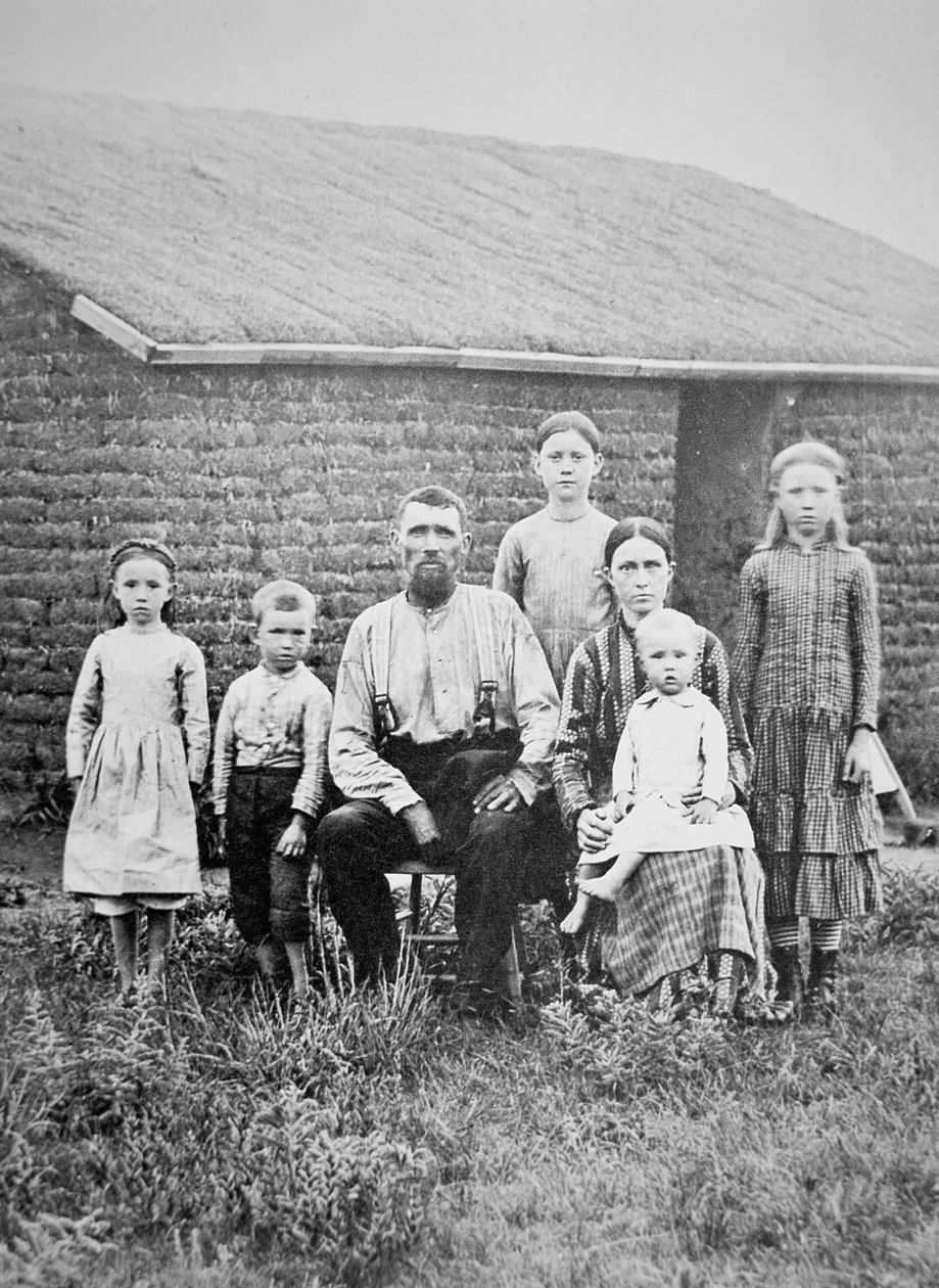 Amerikai úttörőcsalád, 1870 körül (f/w fotó) alkotó: American Photographer