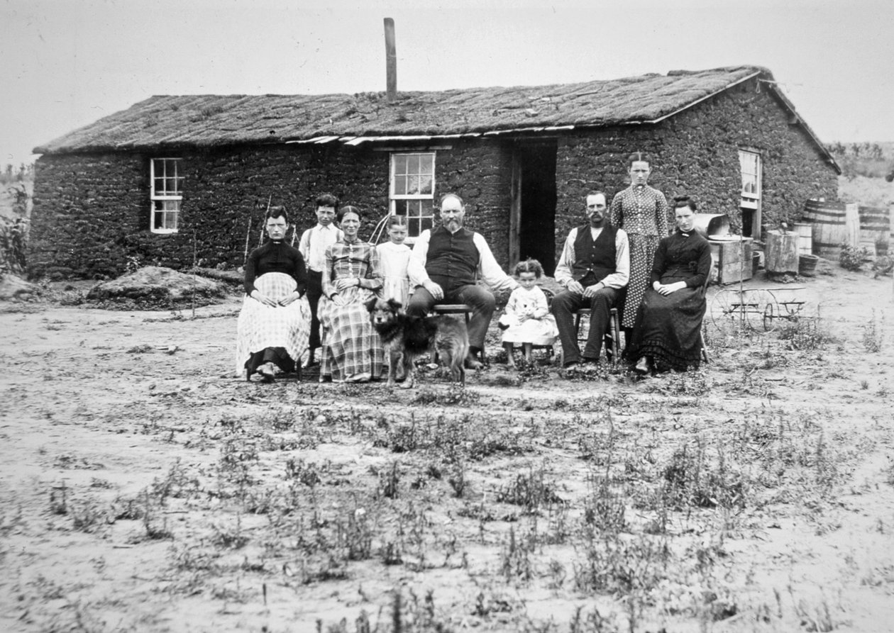 Amerikai úttörőcsalád, 1888 körül (f/w fotó) alkotó: American Photographer