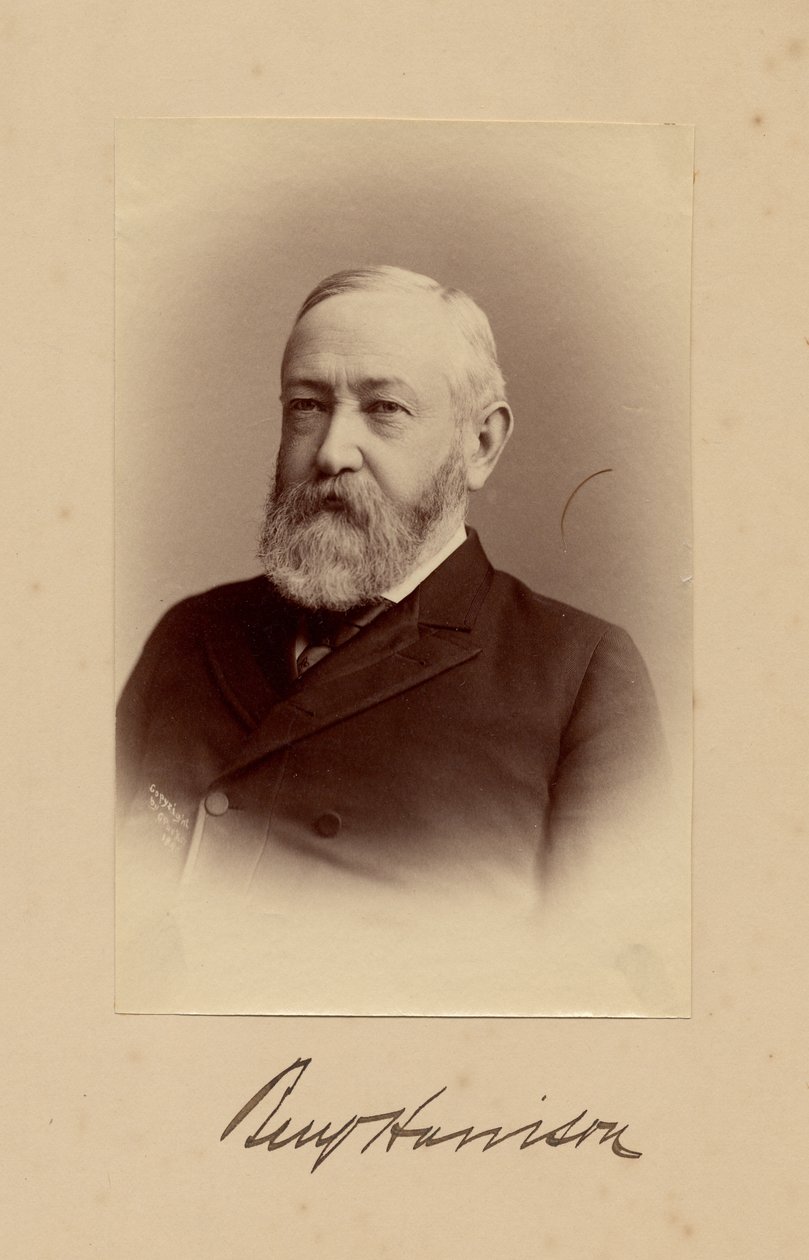 Benjamin Harrison (1833-1901), az Egyesült Államok 23. elnöke, fotója George Prince, Washington DC (album fotó) alkotó: American Photographer