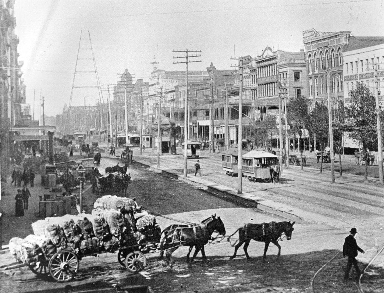 Canal Street, New Orleans, Louisiana, 1890 körül (f/w fotó) alkotó: American Photographer