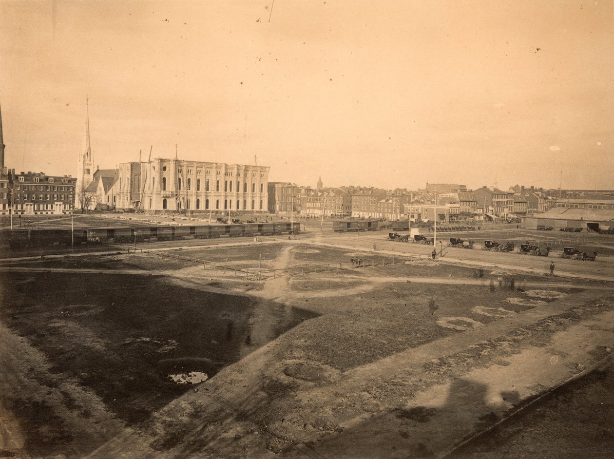 Center Square, a városháza helye, Broad and Market Street, Philadelphia, 1871 körül (albumnyomat) alkotó: American Photographer