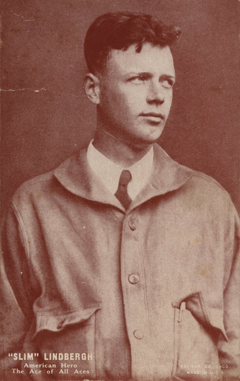 Charles Lindbergh, amerikai pilóta, aki az első transzatlanti szólórepülést végrehajtotta. alkotó: American Photographer