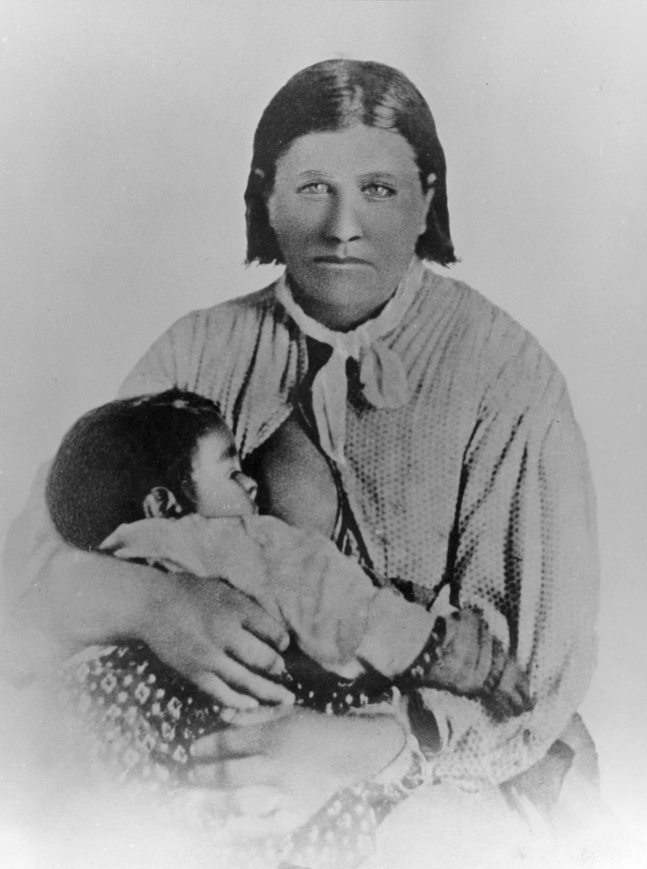 Cynthia Ann Parker lányával, Prari Flowerrel, 1861 körül (f/w fotó) alkotó: American Photographer