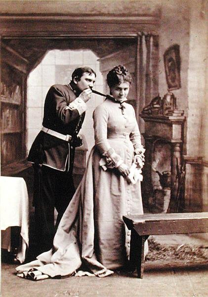 H. J. Montague és Ada Dyas a „The Shaughraun” jelenetében, 1874 körül (f/w fotó) alkotó: American Photographer