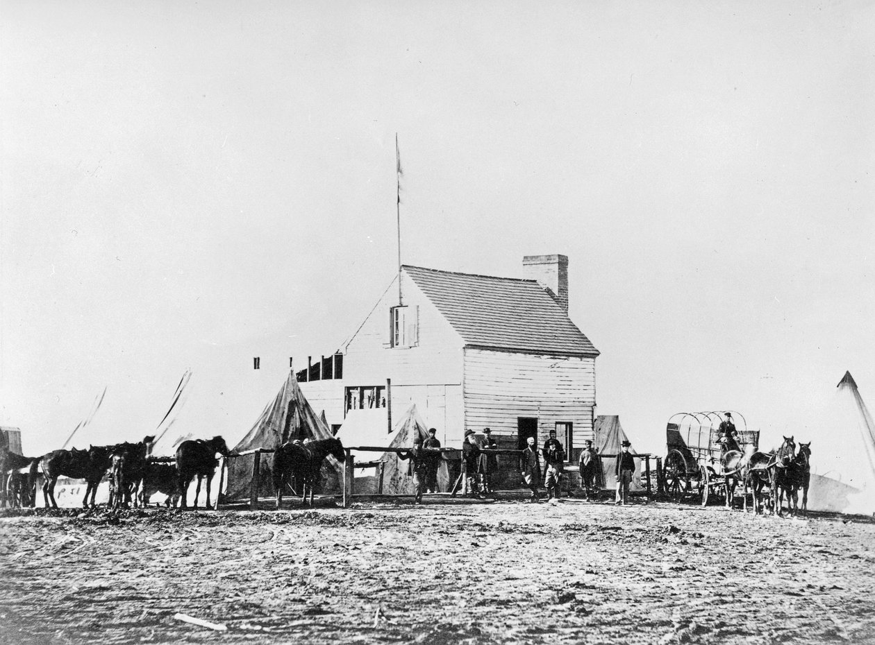 Az egészségügyi bizottság központja, Brandy Station, Virginia, 1863 alkotó: American Photographer