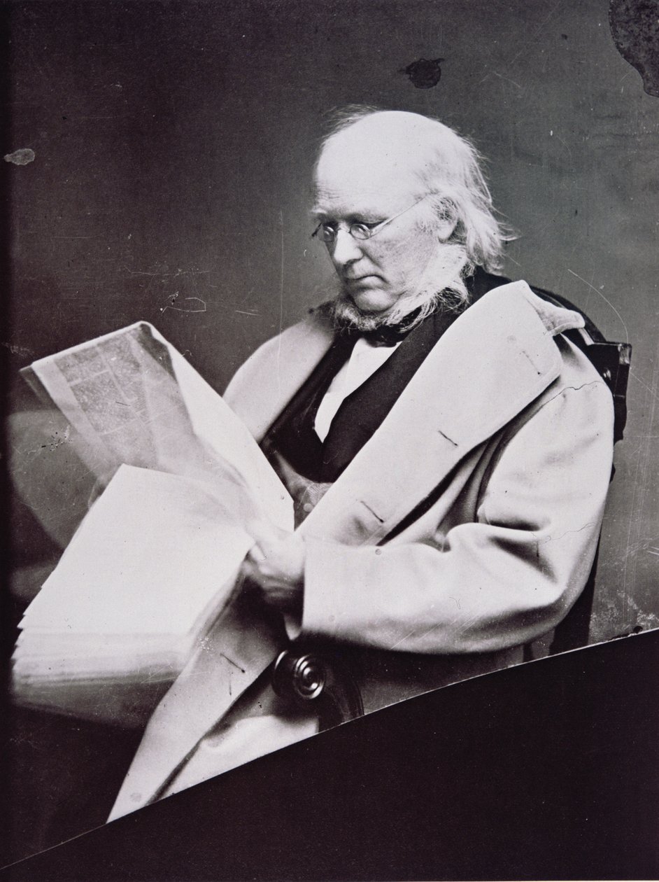 Horace Greeley (1811-72) (f/w fotó) alkotó: American Photographer