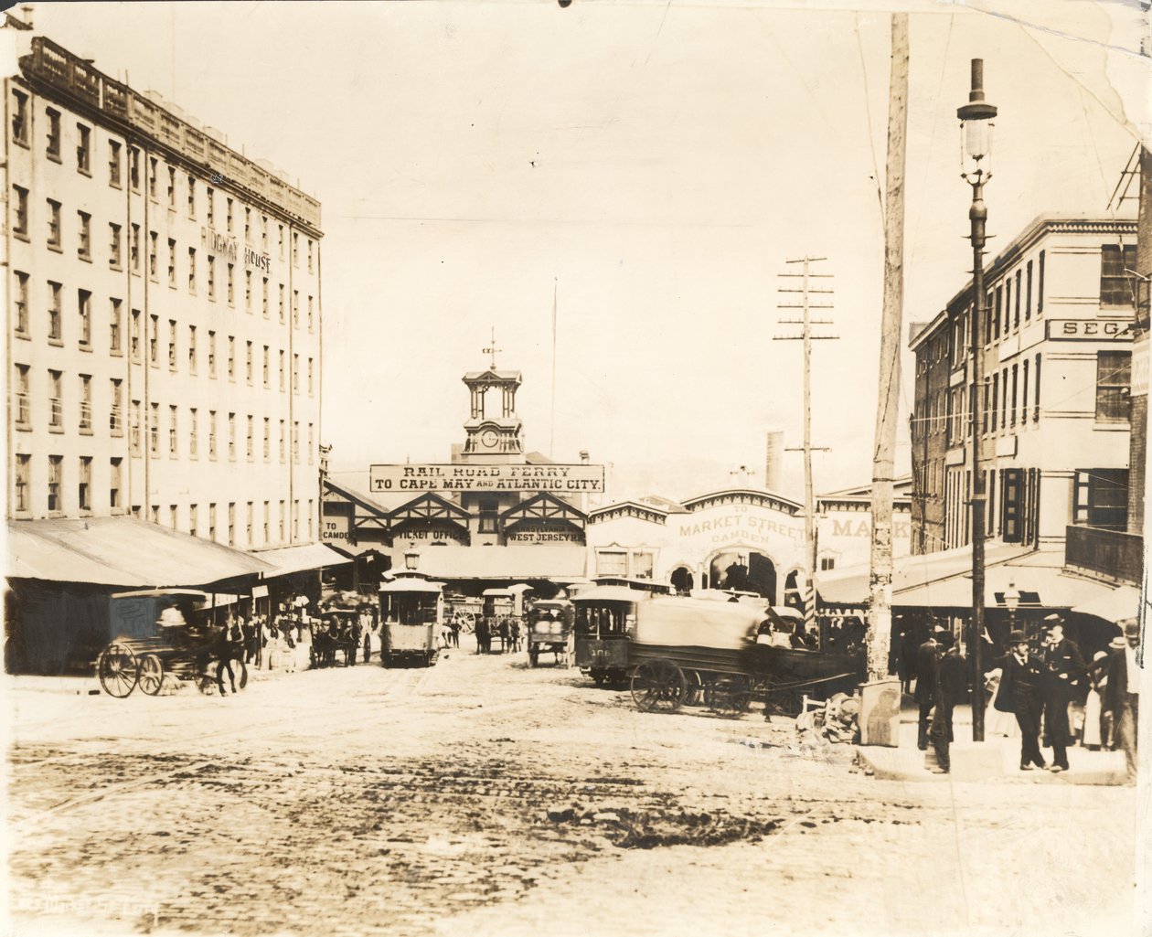 Market Street a Delaware folyó partján, 1894 körül (albumnyomat) alkotó: American Photographer