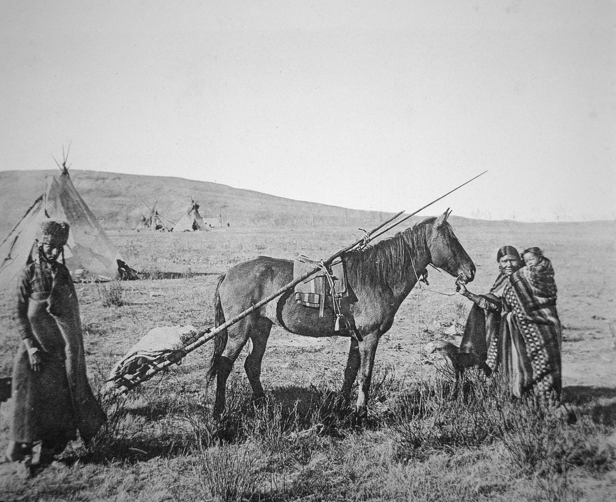 Nyugat-Kanadában élő indián krík, 1890 körül (f/w fotó) alkotó: American Photographer