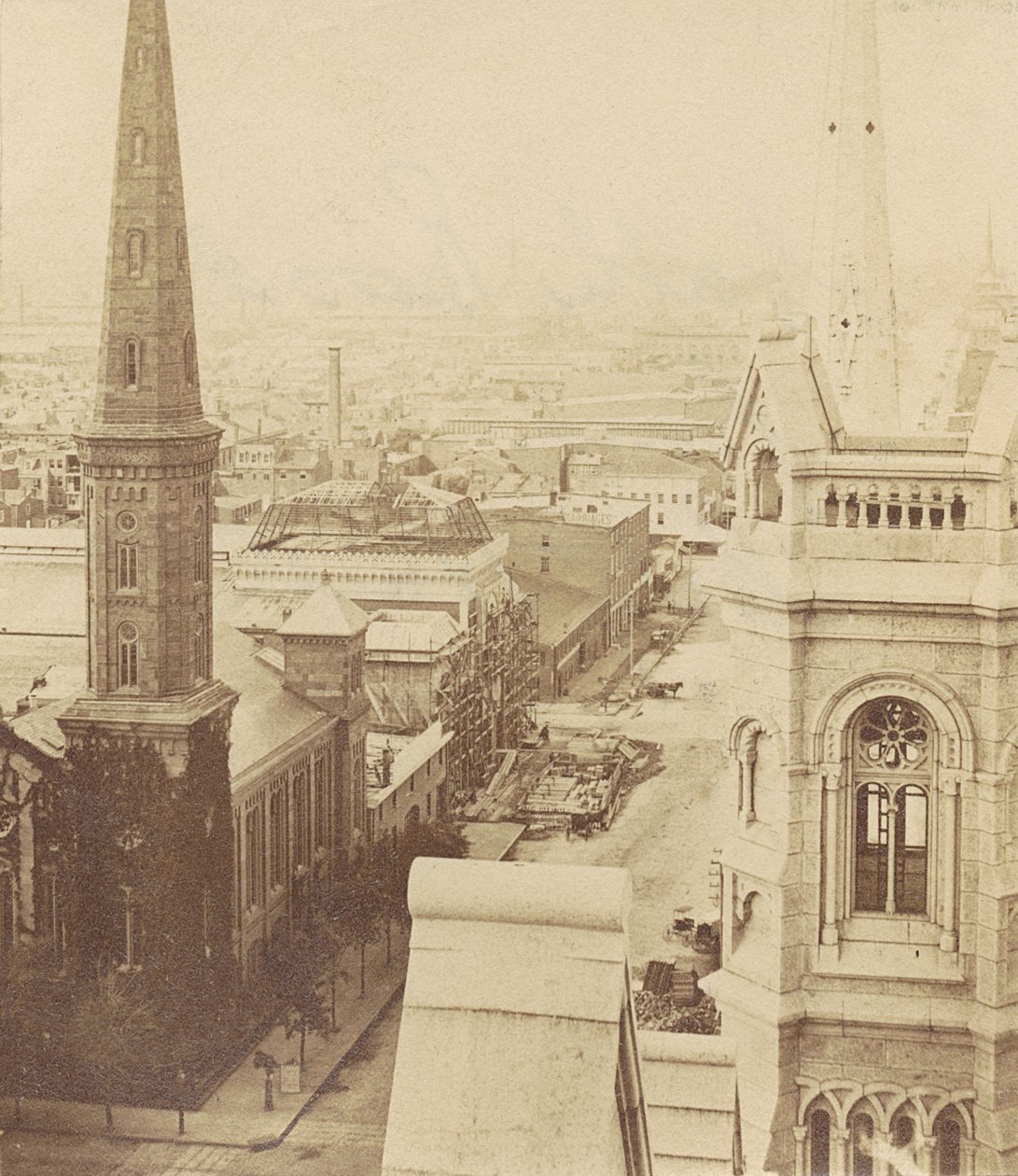 North Broad Street a városháza felől a Castner albumgyűjteményből, 1875 körül (albumnyomat) alkotó: American Photographer