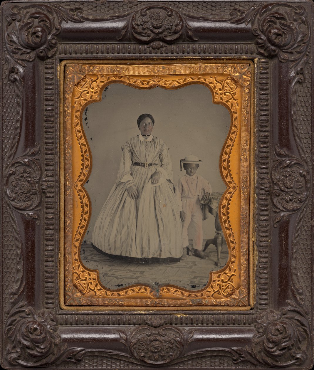 Egy nő és egy fiú portréja,c. 1863 (fotó) alkotó: American Photographer