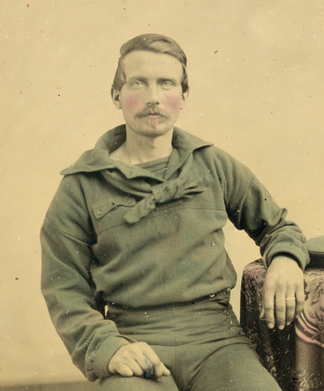 Egy tengerész portréja Union Uniformban, 1861 körül (bádogos fotó) alkotó: American Photographer