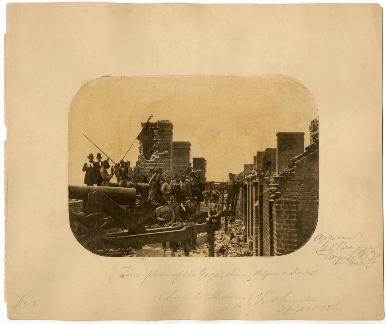 Katonák a legyőzött uniós erők evakuálása után, Fort Sumter csata, 1861 alkotó: American Photographer