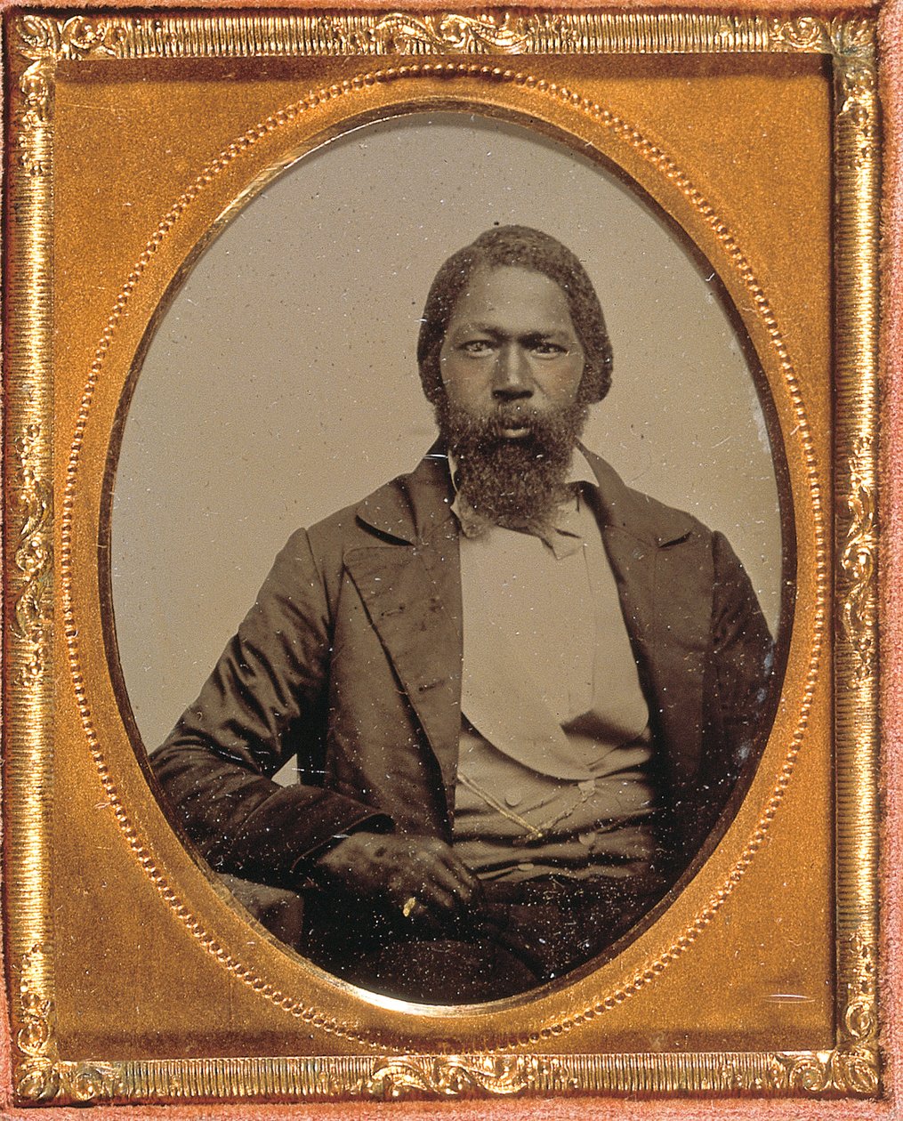 Sztoikus ember, 1855 körül (kézzel színezett kilencedik tányéros ambrotípia) alkotó: American Photographer