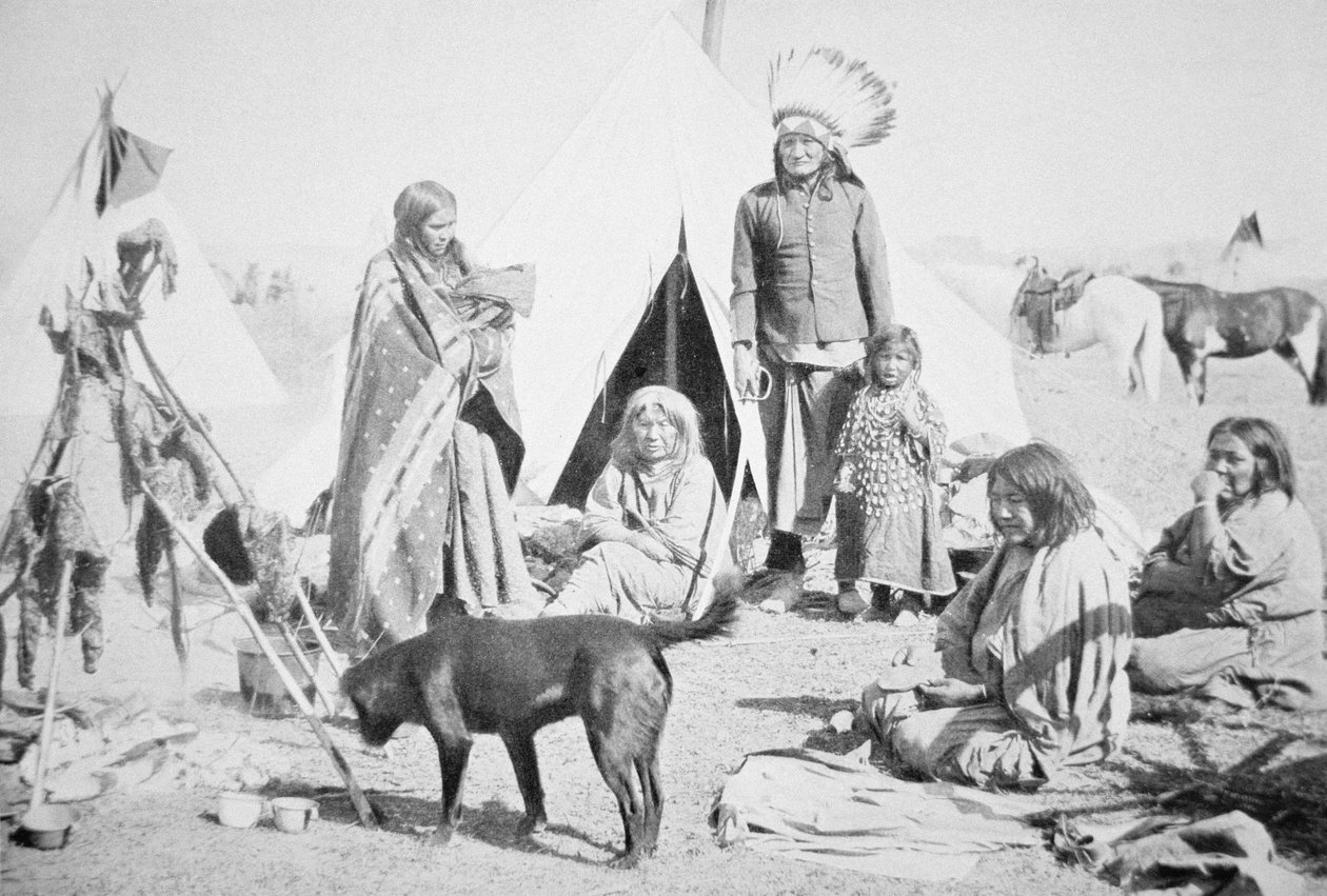A sziú rezervátum a Pine Ridge-ben, Dél-Dakotában, 1890 körül (f/w fotó) alkotó: American Photographer