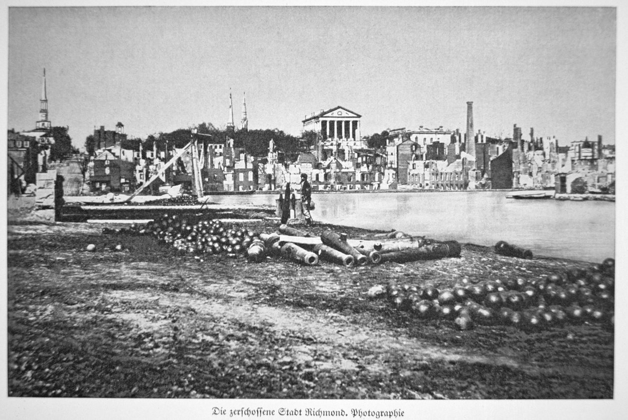 Richmond romvárosa, Virginia, a háború végén (f/w fotó) alkotó: American Photographer