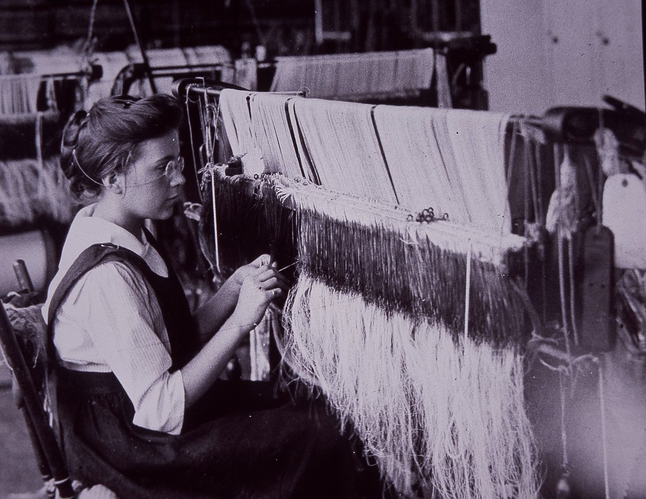 Amerikai textilipar, textilipar a massachusettsi pamutgyárban, 1900 körül (f/w fotó) alkotó: American Photographer