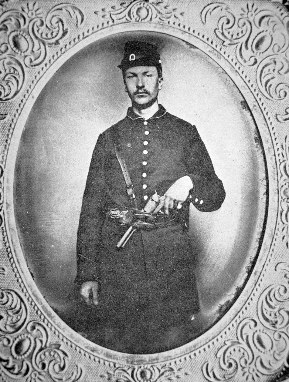 Ismeretlen uniós katona Colt Dragoon revolverrel (f/w fotó) alkotó: American Photographer