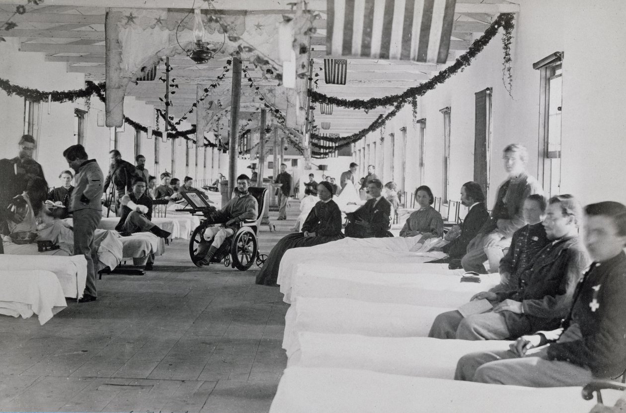 Az Armory Square Kórház osztálya, Washington DC, 1865 körül alkotó: American Photographer