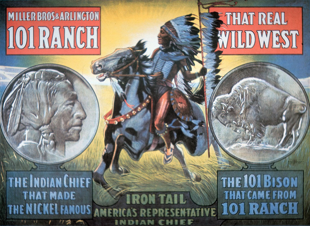 A 101 Ranch Wild West Show posztere "Iron Tail"-val alkotó: American School