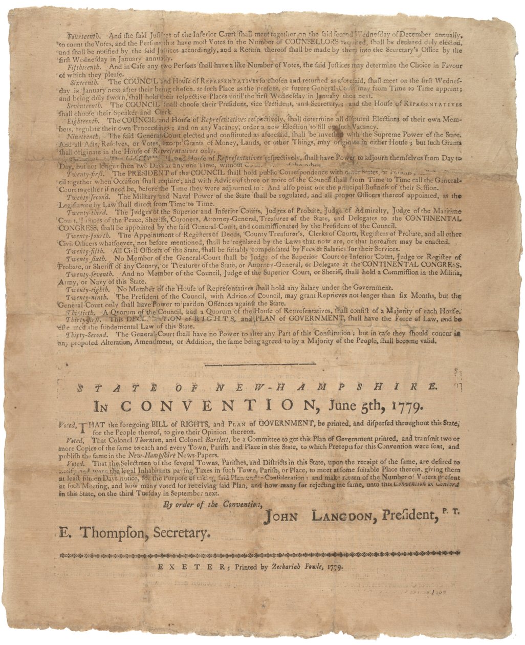 Nyilatkozat a jogokról és a kormány könyörgése New Hampshire államért, 1779 alkotó: American School