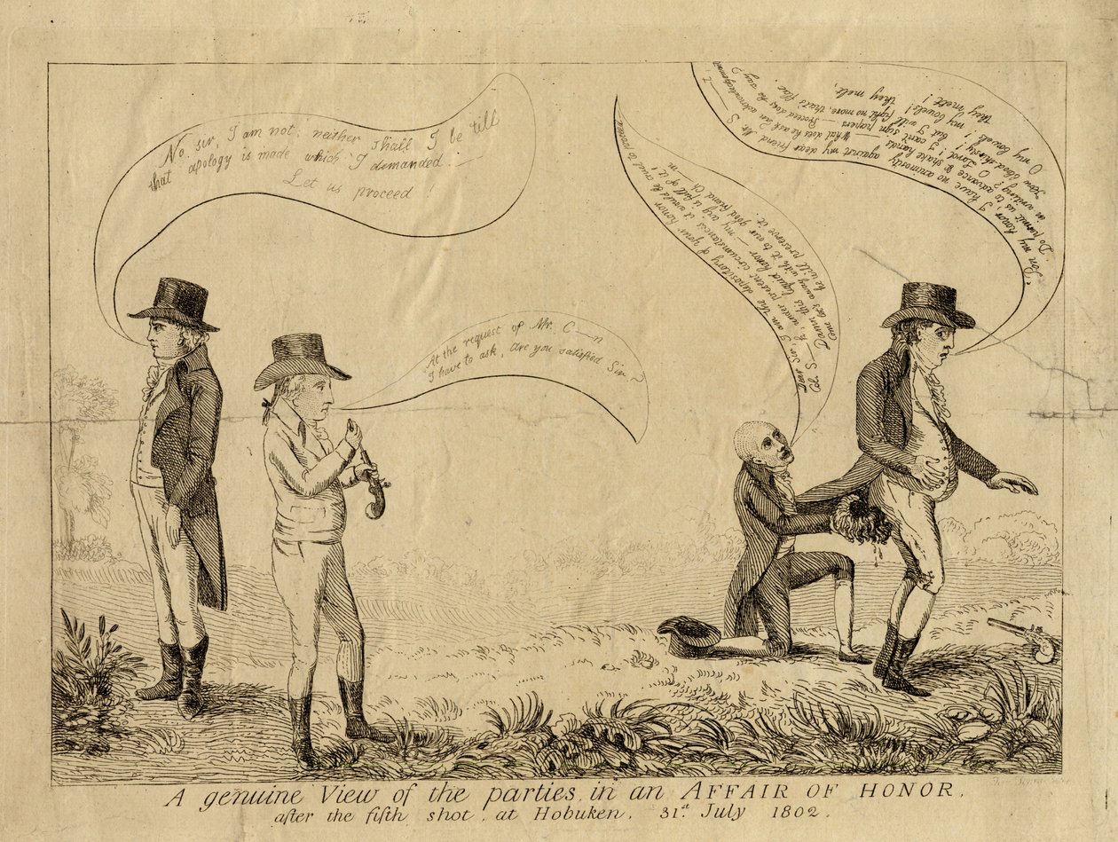 Az 1802. július 31-i hobokeni ötödik lövés után a becsületbeli felek valódi nézete alkotó: American School