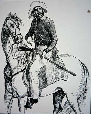 A Texas Ranger, 1845 körül (metszet) alkotó: American School