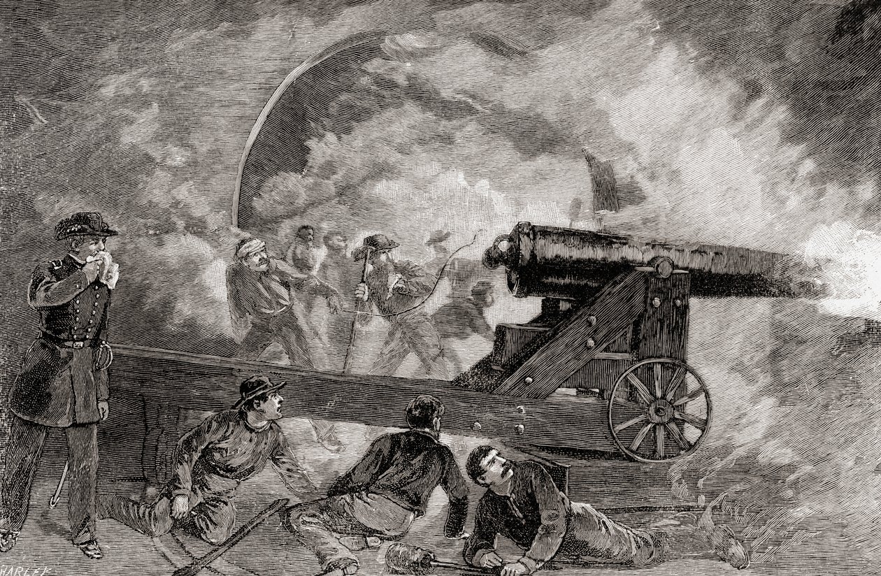 Kazamata a Fort Sumter-i csata bombázása során, április 1214 alkotó: American School
