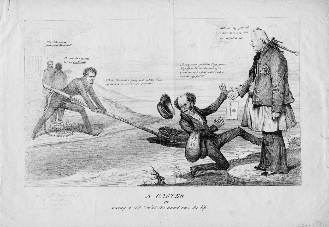 Egy görgő, vagy sok csúszás a kéz és az ajak között, 1831 körül alkotó: American School